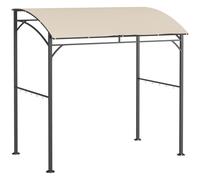 Outsunny 2.2 x 1.5 m BBQ Grill Gazebo Tent, Garden Grill with Metal Frame, Curved Canopy and 10 Hooks, Outdoor Sun Shade, Beige Beige