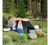 OUTSUNNY 2-3 Man Camping Tunnel Tent with Bedroom & Living Room in Orange Outsunny Orange