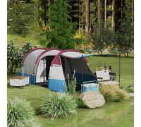 Outsunny 2-3 Man Camping Tunnel Tent with Bedroom and Living Room - Red | TJ Hughes