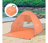 Outsunny Pop up Beach Tent, UV 30+ Portable Sun Shelter with Carry Bag, 2x1.5m for 2-3 Person, Orange