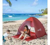 Outsunny 2-3 Person Pop up Tent Instant Camping Tent Sun Shade Shelter, Red