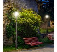 Outsunny 2.4m Garden Lamp Post Light LED Solar Powered Patio Path Lighting Lamp