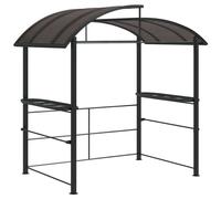 Outsunny 2.4 x 1.5m Grill Gazebo Outdoor BBQ Gazebo Canopy with Side Shelves Hanging Poles Great Ventilation PC Board Grey
