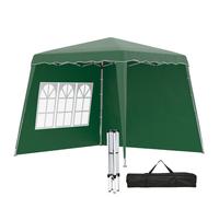 Outsunny Pop Up Gazebo with 2 Sides, Slant Legs and Carry Bag, Height Adjustable UV50+ Party Tent Event Shelter for Garden, Patio, Green