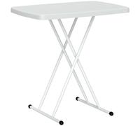 Outsunny Folding Coffee Table, Height Adjustable Bistro Table, White, White