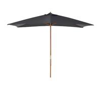 Outsunny 2.5 m Square Wood Umbrella Parasol - Dark Grey | TJ Hughes
