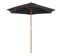 Outsunny 2.5 m Wooden Umbrella Parasol-Black