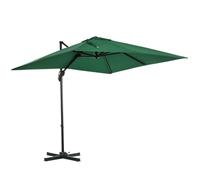 Square Cantilever Roma Parasol 360° Rotation w/ Hand Crank Green - Green - Outsunny