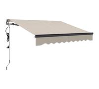 Outsunny 2.5 x 2m Electric Awning with Remote Controller, Aluminium Frame DIY Retractable Awning, UV30+ Sun Shade Canopy for Garden Patio Deck Door Window, Beige