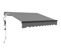 Outsunny 2.5 x 2m Electric Awning with Remote Controller, Aluminium Frame Retractable Awning, Sun Shade for Garden Patio, Dark Grey Aosom UK