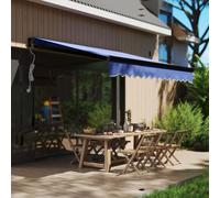 OUTSUNNY 2.5 x 2m UV50+ Electric Awning with LED Light & Remote Controller in Blue Outsunny Blue