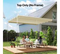 Pergola Shade Cover for 3 x 3(m) Pergola, Replacement Canopy Fabric Outsunny Cream One Size