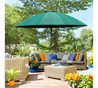 OUTSUNNY Ф2.5m Adjustable Parasol with 18 Sturdy Ribs Push Button Tilt Crank for Garden in Green Outsunny Green