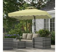 Outsunny 2.5m Square Cantilever Parasol w/ Cross Base, Beige, Cream