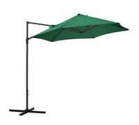 Outsunny 2.5M Offset Roma Patio Umbrella W/ 360 Rotation and Base, Green