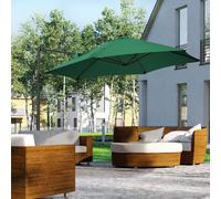 OUTSUNNY 2.5M Garden Cantilever Parasol W/ 360° Rotation, Cross Base in Green Outsunny Green