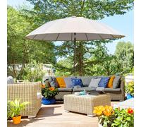 Outsunny 2.5m Round Curved Adjustable Parasol Outdoor Metal Pole Off-White