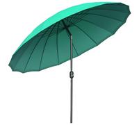 Outsunny 2.5m Shanghai Garden Parasol Umbrella with Crank & Tilt, Outdoor Table Parasol with 16 Fibreglass Ribs, Adjustable Outdoor Sun Shade, Green