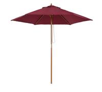 Outsunny 2.5M Wooden Garden Parasol Umbrella-Red Wine