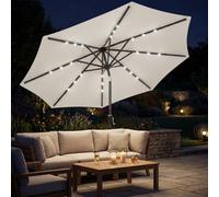 Outsunny 2.6 M Garden Parasol Umbrella With Light, Outdoor Patio Umbrella