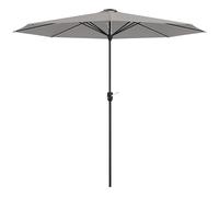 Outsunny Solar Patio Garden Parasol W/ Lights - Grey, Grey