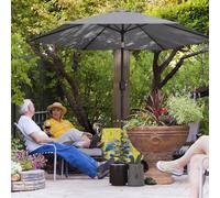 OUTSUNNY 2.6M Garden Parasol Umbrella with Aluminium Pole, Tilt, Crank in Grey | Size: 260 cm x 100 cm Outsunny Grey 260 cm x 100 cm