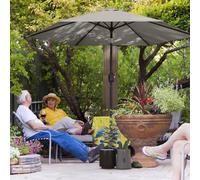 OUTSUNNY 2.6M Garden Parasol Umbrella with Aluminium Pole, Tilt, Crank in Light Grey | Size: 260 cm x 100 cm Outsunny Light Grey 260 cm x 100 cm