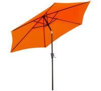 Outsunny 2.6M Garden Parasol Umbrella with Tilt and Crank, Outdoor Sun Parasol Sunshade Shelter with Aluminium Frame, Black Cream
