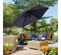 Outsunny 2.6M Patio Umbrella Parasol Sun Shade Garden Aluminium Grey
