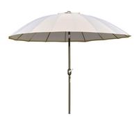 Outsunny 2.6M Shanghai Garden Parasol Umbrella With Crank & Tilt Adjustable Outdoor Sun Shade Off-White