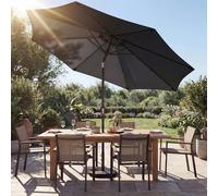 Outsunny 2.7 m Garden Parasol Umbrella with Cross Base, Sandbag - Garden Parasol - Black - Dia. 267 x 242 cm