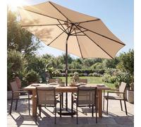 Outsunny 2.7 M Garden Parasol Umbrella With Cross Base, Sandbag In Khaki Khaki
