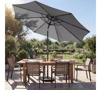 Outsunny 2.7 M Garden Parasol Umbrella With Cross Base, Sandbag, Light Grey