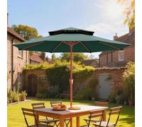 Outsunny 2.7 M Garden Parasol With Double Top, Green