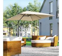 OUTSUNNY 2.7 x 2.7 m Cantilever Parasol Garden Umbrella w/ Cross Base in Cream Outsunny Cream