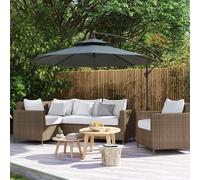 2.7m Garden Banana Parasol Cantilever Umbrella Handle, Dark Grey