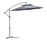 Outsunny 2.7M Garden Banana Parasol Cantilever Umbrella With Crank Handle