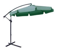 Outsunny 2.7m Garden Banana Parasol Cantilever Umbrella with Crank Handle and Cross Base for Outdoor, Hanging Sun Shade, Dark Grey