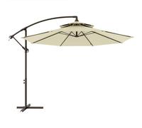 Outsunny 2.7m Cantilever Banana Parasol Garden Umbrella w/2 Tier Canopy Crank Ha
