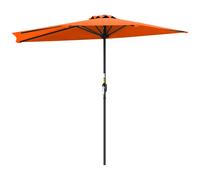 Outsunny 2.7m Garden Half Parasol, Outdoor Balcony Umbrella with 5
