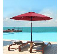 Outsunny 2.7M Patio Umbrella Outdoor Sunshade Canopy w/ Tilt and Crank Wine Red