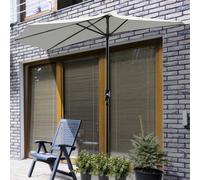 Outsunny Half Round Parasol Balcony Sun Shade - Cream