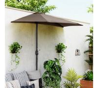 Outsunny 2.7M Metal Frame Garden Furniture Parasol Half Round Umbrella