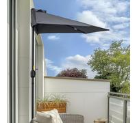 Outsunny 2.7m Metal Frame Garden Furniture Parasol Half Round Umbrella