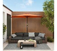 Outsunny 2.7m Metal Frame Garden Furniture Parasol Half Round Umbrella Orange - Space-saving, wall-mounted - Patio Umbrella - Orange