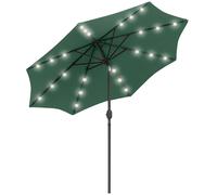Outsunny 2.7m Patio Garden Umbrella Outdoor Parasol Outdoor Market Table Umbrella with Tilt Crank and 24 LEDs Lights (Grey)
