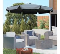 Outsunny 2.7m Patio Umbrella Garden Parasol - Grey