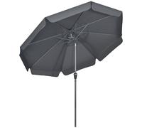 Outsunny 2.7m Patio Umbrella - Ruffles, Crank, 8 Ribs - Black