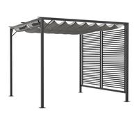 Outsunny Metal Pergola Patio Sun Shelter Grape Tent, Grey