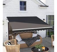 Outsunny 2.95 x 2.5m Black Retractable Awning with Crank Handle - Wilko